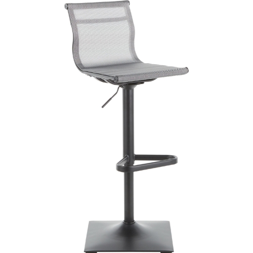 Mirage Adjustable Bar Stool in Silver Mesh Fabric & Black Metal